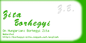 zita borhegyi business card